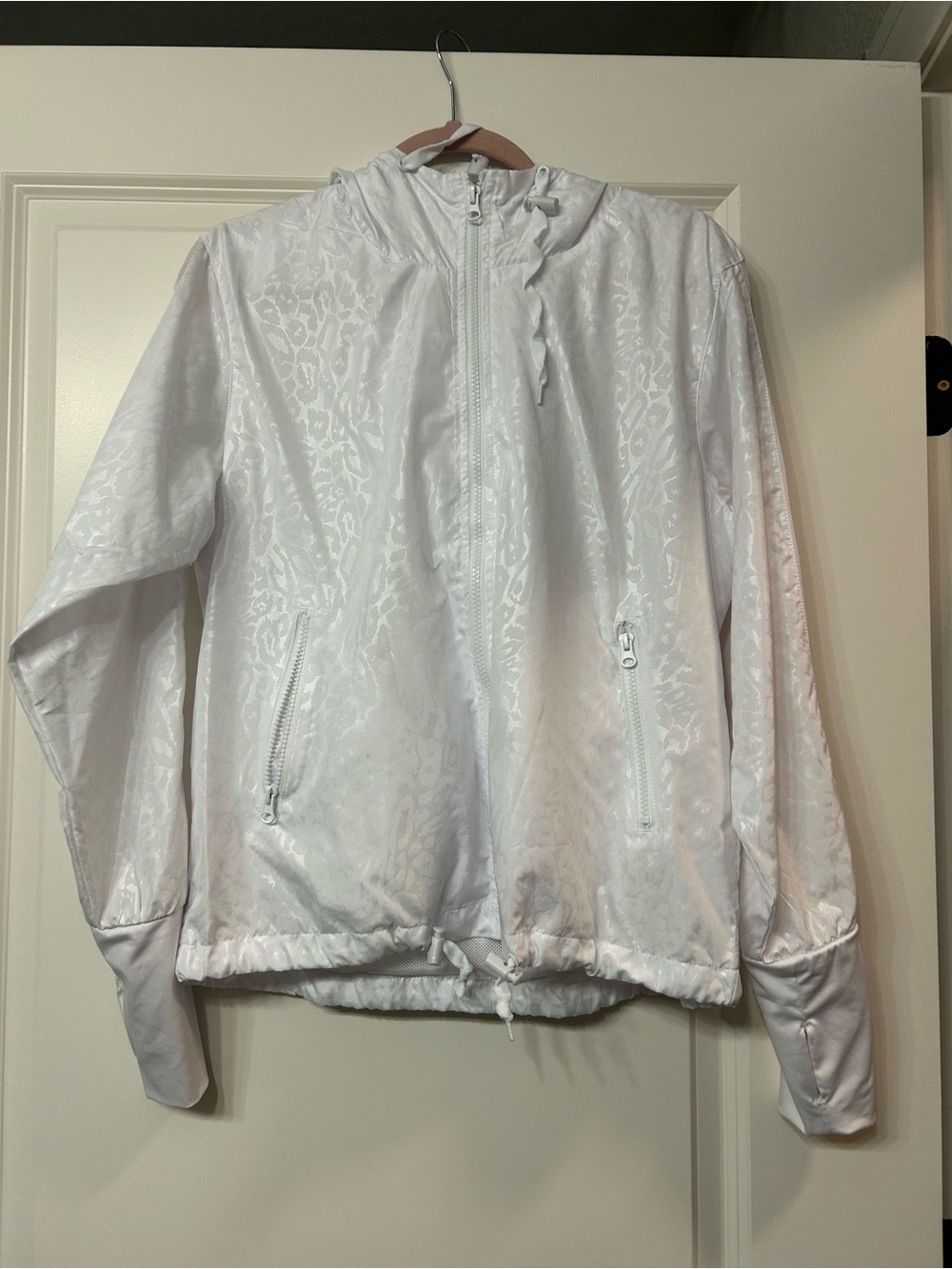 Lightweight White Hooded Bomber Jacket